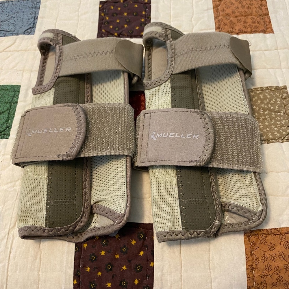 Gray Wrist Support Brace Set of Two For Both Left or Right Hand. New
